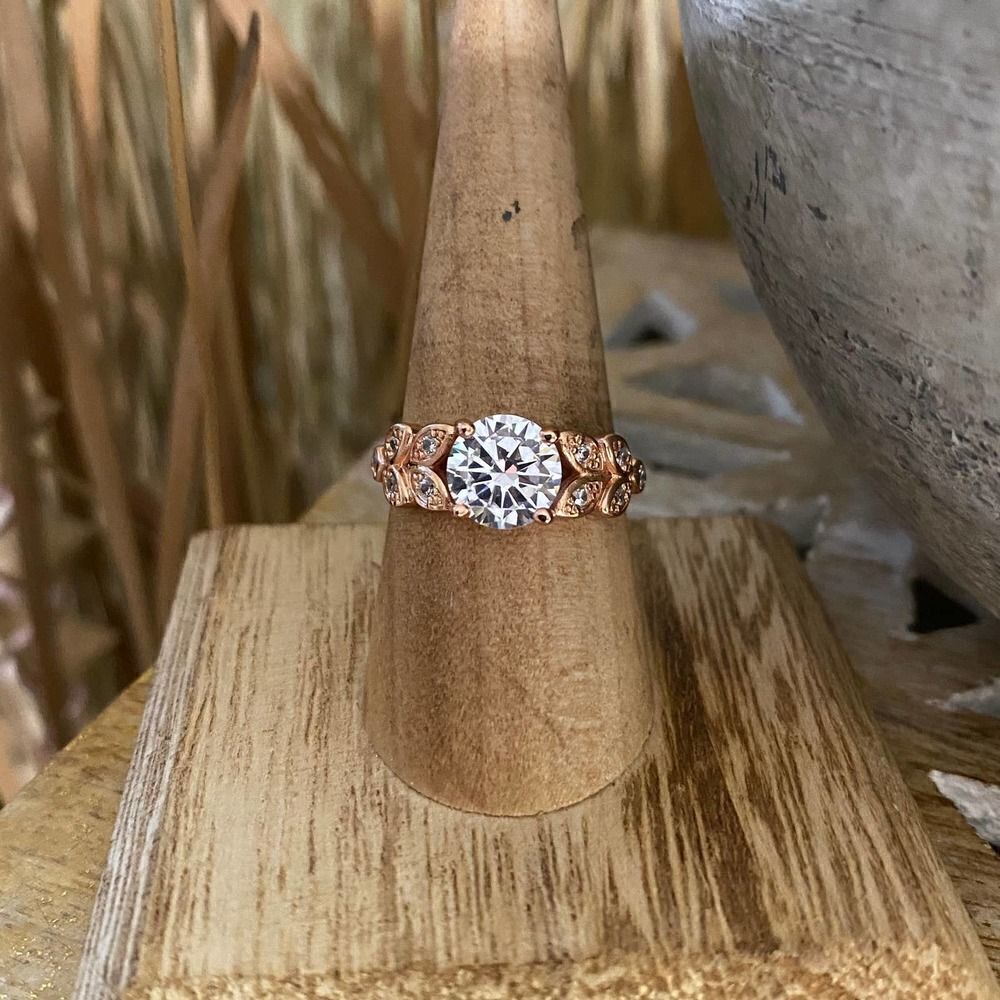 Sterling Rose Gold Solitaire Engagement Ring